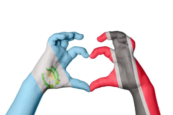 Γουατεμάλα Τρινιντάντ Και Τομπάγκο Καρδιά Χέρι Χειρονομία Κάνοντας Καρδιά Ψαλιδίζοντας — Φωτογραφία Αρχείου