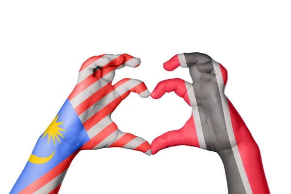 Malajsie Trinidad Tobago Heart Ruční Gesto Srdce Střih Stezka — Stock fotografie