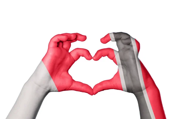 Malta Trinidad Tobago Heart Hand Gesture Making Heart Clipping Path — Stock Photo, Image