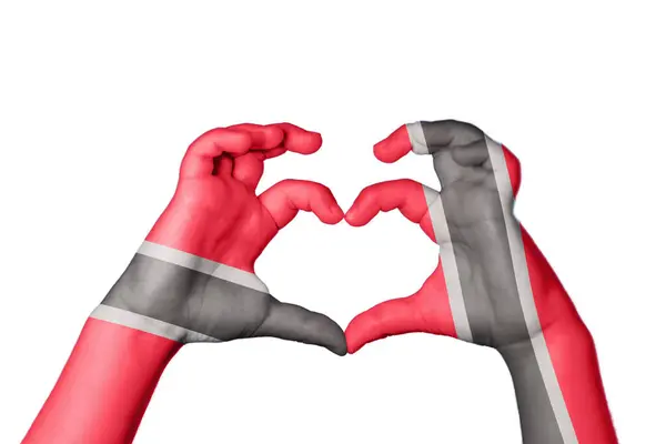Trynidad Tobago Trynidad Tobago Serce Gest Ręczny Serca Ścieżka Clipping — Zdjęcie stockowe