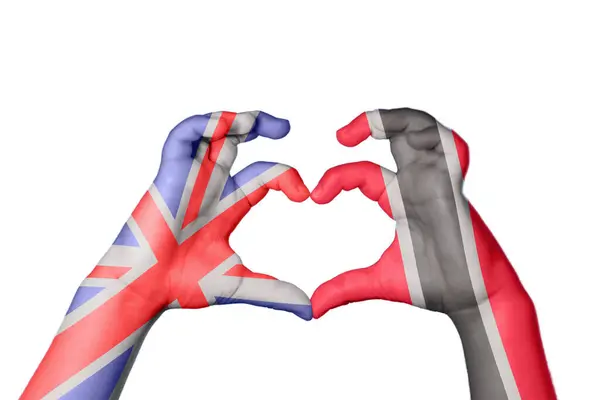 Egyesült Királyság Trinidad Tobago Heart Hand Gesture Making Heart Clipping — Stock Fotó