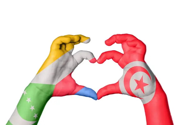 Komory Tunezja Serce Gest Ręczny Serca Ścieżka Clipping — Zdjęcie stockowe