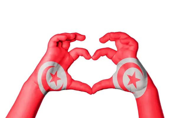 Tunezja Tunezja Serce Gest Ręczny Serca Ścieżka Przecinania — Zdjęcie stockowe