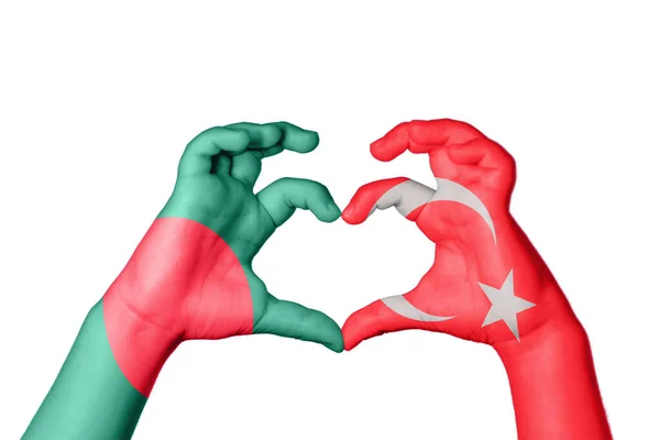 孟加拉国土耳其心 手手势造心 收割之路 — 图库照片