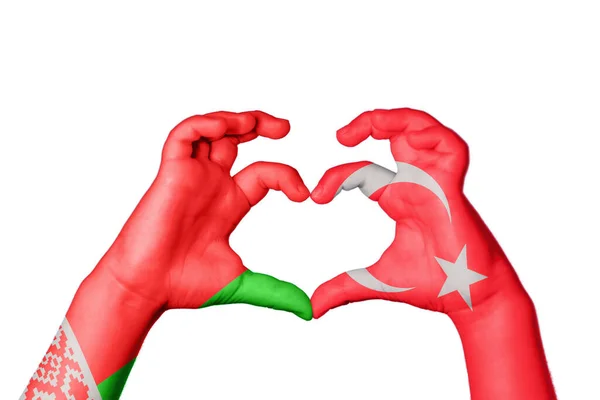 Belarus Türkiye Nin Kalbi Hareketi Kalp Yapma Kırpma Yolu — Stok fotoğraf