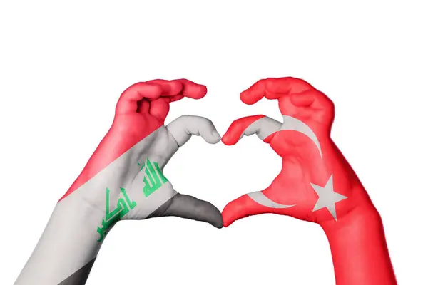 Irak Türkei Herz Handbewegung Die Herz Macht Clipping Path — Stockfoto