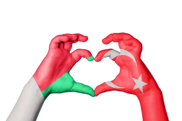 Madagaskar Turkije Hart Hand Gebaar Maken Hart Knippad — Stockfoto