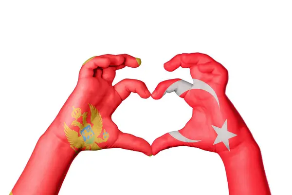 Montenegro Turquía Corazón Hacer Gesto Mano Del Corazón Recortar Camino — Foto de Stock