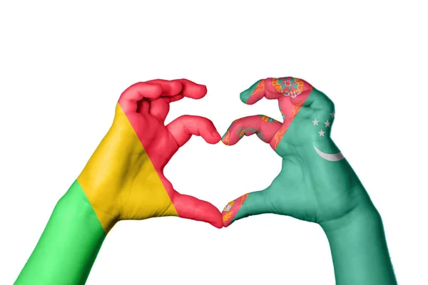 Mali Turkmenistan Heart Hand Gesture Making Heart Clipping Path — Stock Photo, Image
