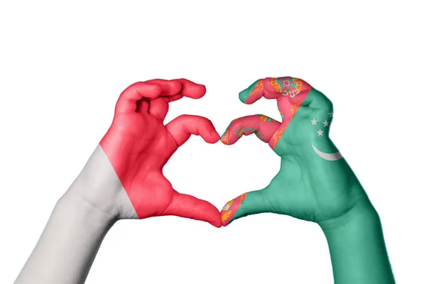 Мальта Туркменистан Сердце Жест Рукой Решений Сердце Клиппинг Путь — стоковое фото