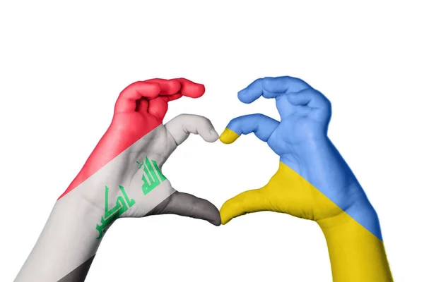 伊拉克乌克兰心 手的姿势 收割之路 — 图库照片