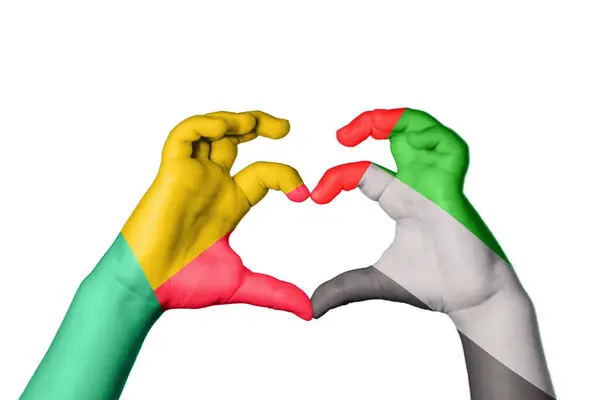 Benin Emirados Árabes Unidos Coração Gesto Mão Fazendo Coração Clipping — Fotografia de Stock