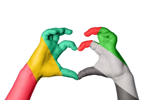 几内亚阿拉伯联合酋长国心脏 手做心脏手势 收割路径 — 图库照片