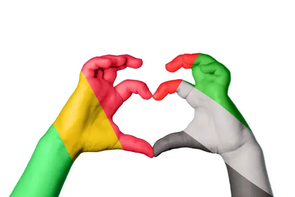 Mali United Arab Emirates Heart Hand Gesture Making Heart Clipping — Stock Photo, Image