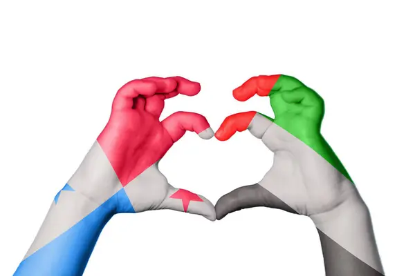 Сердце Панамы Объединенные Арабские Эмираты Жест Сердца Отрезание Пути — стоковое фото