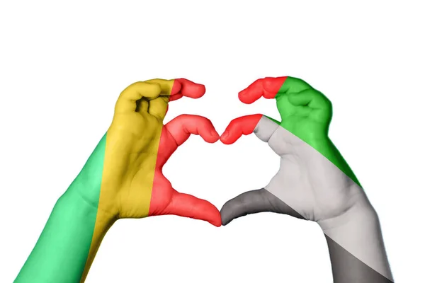 Republic Congo United Arab Emirates Heart Hand Gesture Making Heart — Stock Photo, Image