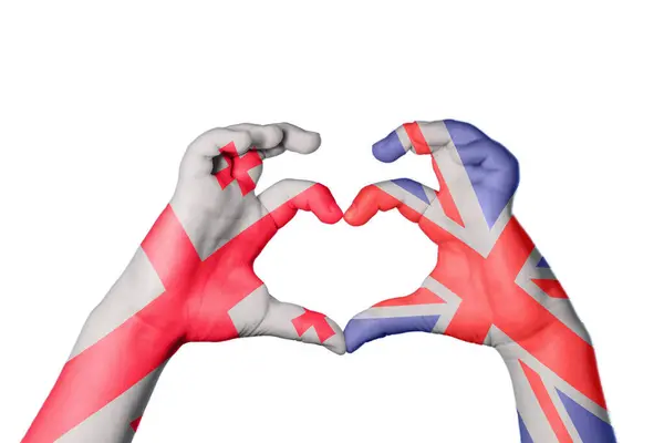 Georgia Reino Unido Coração Gesto Mão Fazendo Coração Clipping Path — Fotografia de Stock