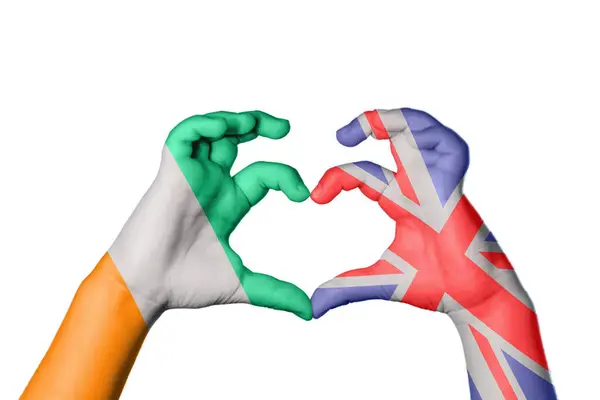 Elfenbeinküste Vereinigtes Königreich Herz Handbewegung Die Herz Macht Clipping Path — Stockfoto