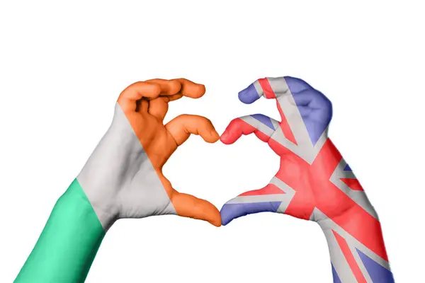 Irlanda Reino Unido Coração Gesto Mão Fazendo Coração Clipping Path — Fotografia de Stock
