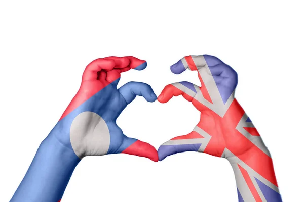 Лаос Велика Британія Серце Жест Руки Робить Серце Відсікаючий Контур — стокове фото