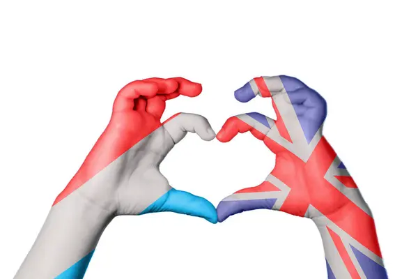 Luxemburgo Reino Unido Coração Gesto Mão Fazendo Coração Clipping Path — Fotografia de Stock