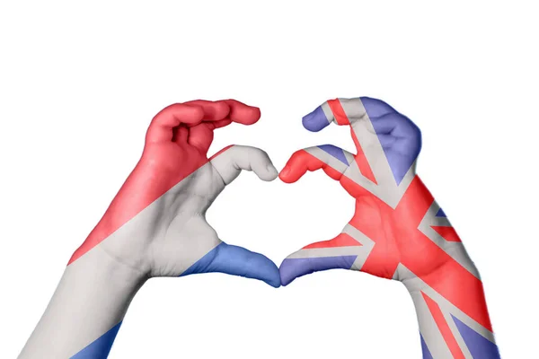 Holanda Reino Unido Coração Gesto Mão Fazendo Coração Clipping Path — Fotografia de Stock