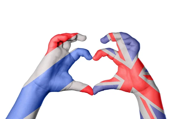 Таїланд Велика Британія Серце Жест Руки Робить Серце Відсікаючий Контур — стокове фото
