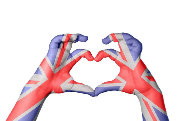 Reino Unido Reino Unido Coração Gesto Mão Fazendo Coração Clipping — Fotografia de Stock