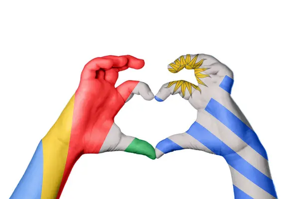 Seychellen Uruguay Herz Handbewegung Die Herz Macht Clipping Path — Stockfoto