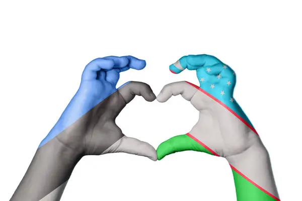 Estland Usbekistan Herz Handbewegung Die Herz Macht Clipping Path — Stockfoto