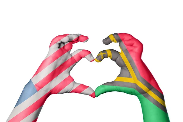 Liberia Vanuatu Hjärta Hand Gest Att Göra Hjärta Klippning Vägen — Stockfoto