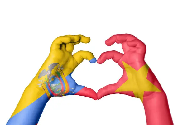 Ekvador Vietnam Kalbi Hareketi Kalp Yapma Kırpma Yolu — Stok fotoğraf