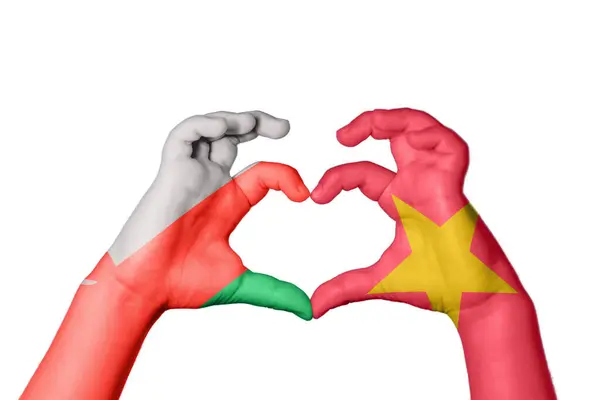 Oman Wietnam Serce Gest Ręka Robi Serce Ścieżka Clipping — Zdjęcie stockowe