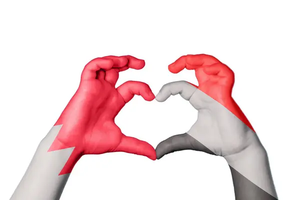 Бахрейн Йемен Сердце Жест Сердца Отрезание Пути — стоковое фото