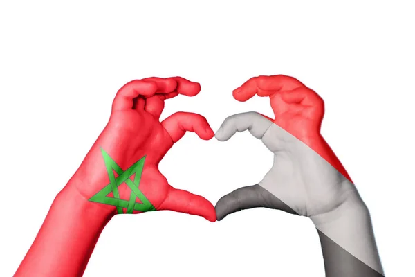 Serce Jemenu Maroko Gest Ręczny Serca Ścieżka Klipu — Zdjęcie stockowe