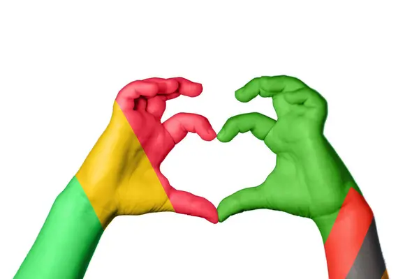 Mali Zambia Heart Hand Gesture Making Heart Clipping Path — Stock Photo, Image