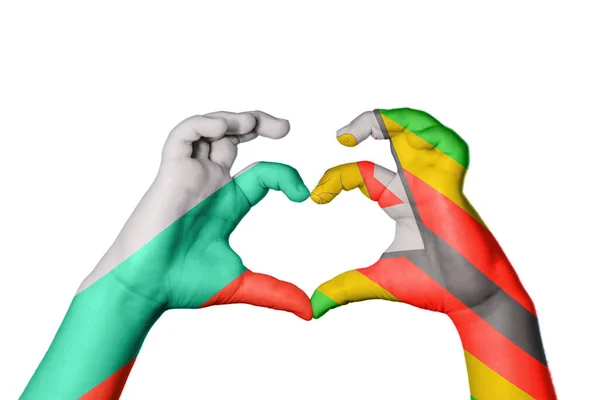 Bulgaristan Zimbabve Kalbi Hareketi Kalp Yapma Kırpma Yolu — Stok fotoğraf