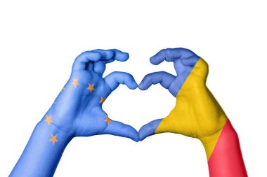 Avrupa Birliği Romanya Kalbi, El hareketi, kalp yapma, Kırpma Yolu