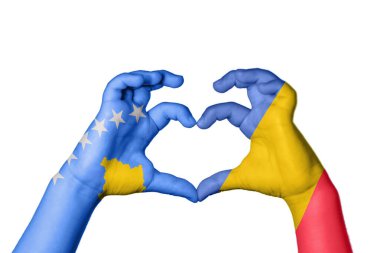 Kosova 'nın Kalbi ve El hareketi kalp yaptı, Yolu Kesiyor