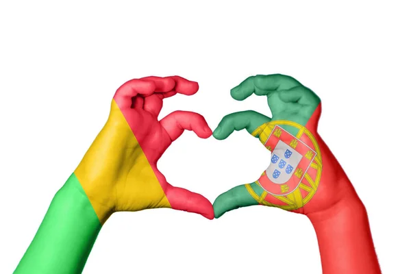 Сердце Мали Португалии Жест Делающий Сердце Отрезание Пути — стоковое фото