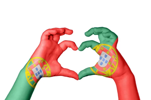 Portugal Portugal Herz Handbewegung Die Herz Macht Clipping Path — Stockfoto