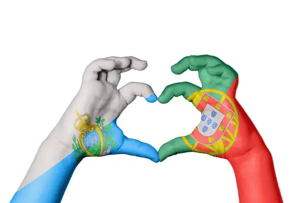 Сан Марино Португалия Сердце Жест Сердца Отрезание Пути — стоковое фото