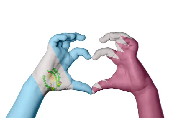危地马拉Qatar Heart Hand Gesture Making Heart Clipping Path — 图库照片