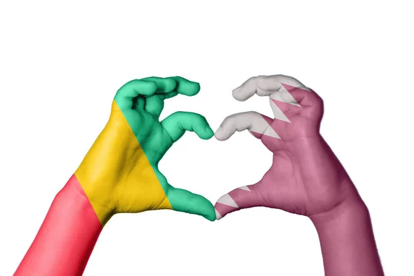 Guinea Qatar Herz Handbewegung Die Herz Macht Clipping Path — Stockfoto