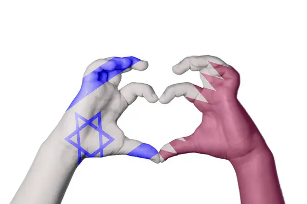 Израиль Катар Сердце Жест Сердца Отрезание Пути — стоковое фото