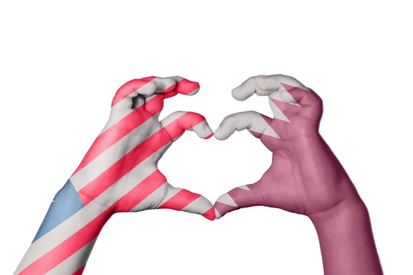 Liberia Qatar Herz Handbewegung Die Herz Macht Clipping Path — Stockfoto