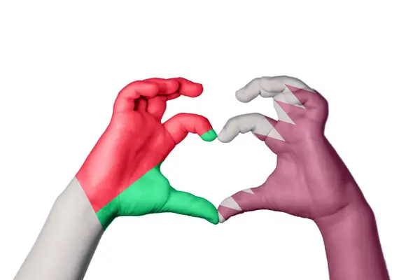 Madagaskar Katar Herz Handbewegung Die Herz Macht Clipping Path — Stockfoto