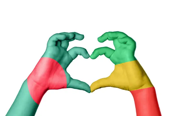 孟加拉人民共和国心脏 手的姿势 制造心脏 收割路径 — 图库照片