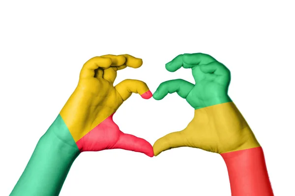 Benin Republiek Congo Hart Hand Gebaar Maken Hart Knippad — Stockfoto