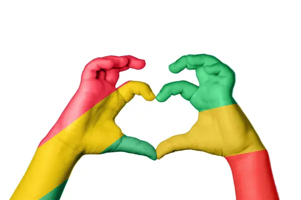 Bolivia Republic Congo Heart Hand Gesture Making Heart Clipping Path — Stock Photo, Image